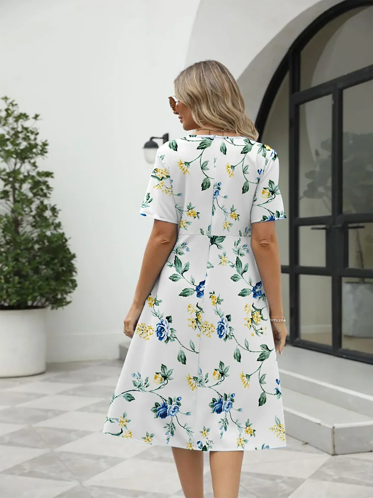 Nuvella™ Bedrucktes Sommerkleid mit Reißverschluss