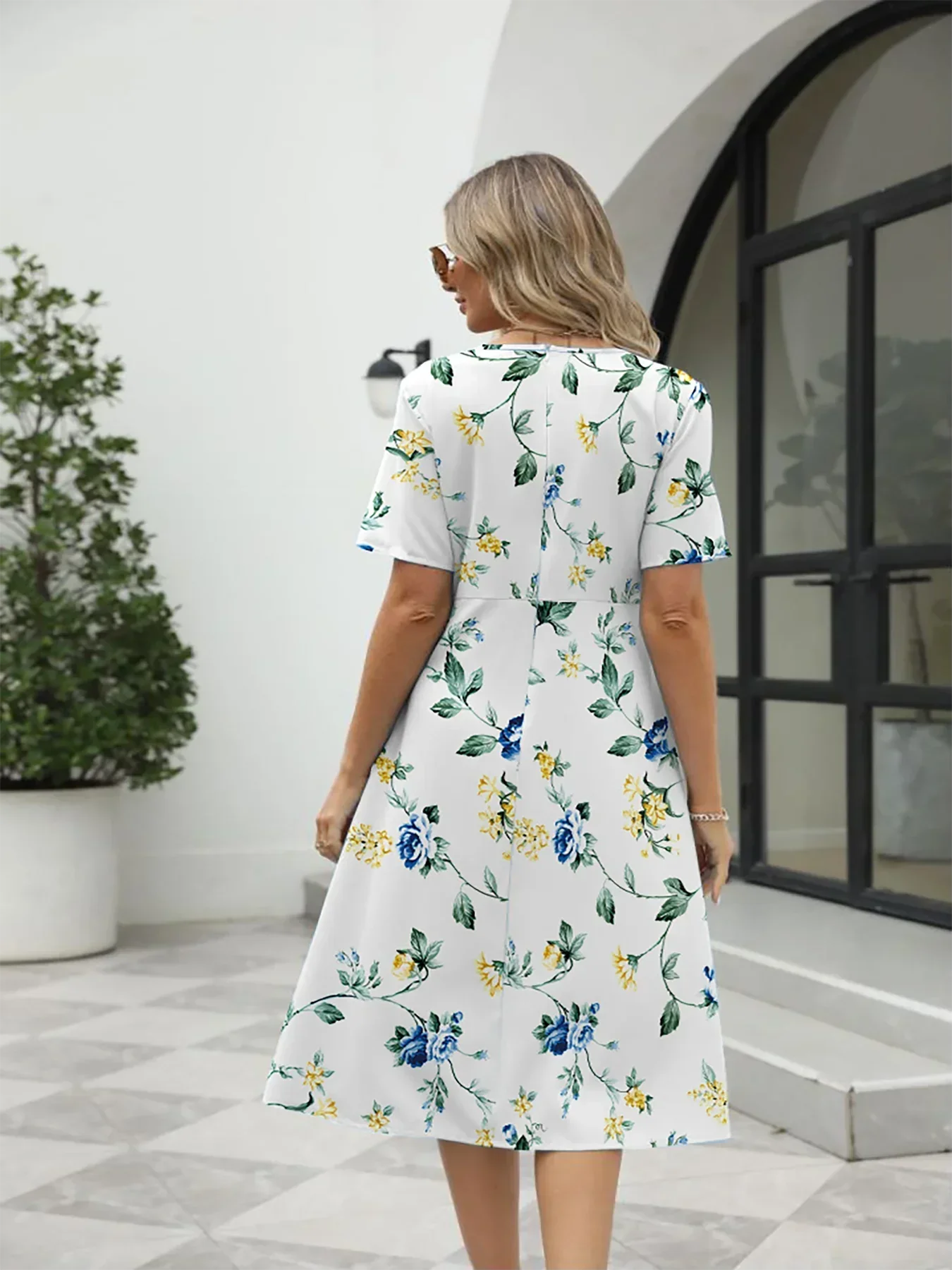 Nuvella™ Bedrucktes Sommerkleid mit Reißverschluss