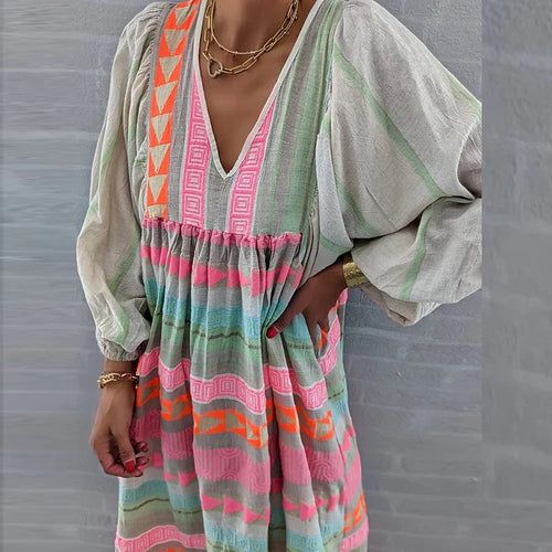 Zinnia | Herbstliches Vintage Empire Print Kleid