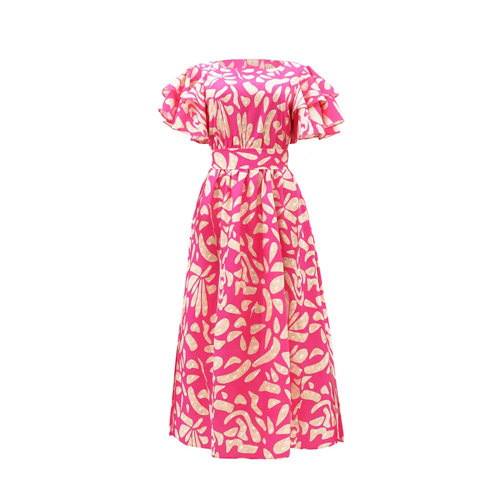 Celestia™ Vintage Rüschen Maxikleid