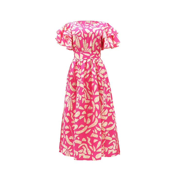 Celestia™ Vintage Rüschen Maxikleid
