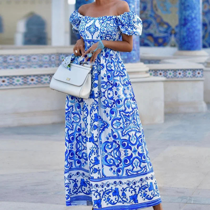 Isla Off-Shoulder Maxikleid
