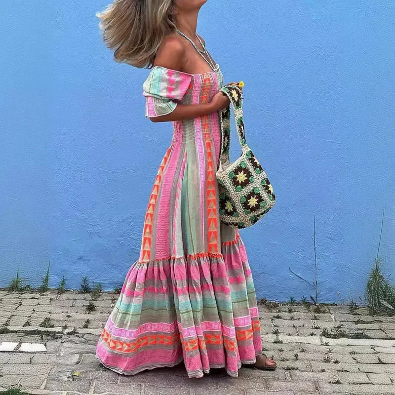 Celeste | Kleid mit Patchwork-Farbblockdesign