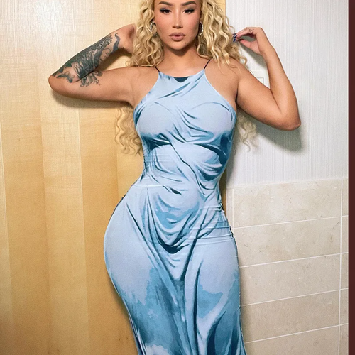 Felena | Damen figurbetontes Abendkleid mit Trägern und rückenfreiem Design