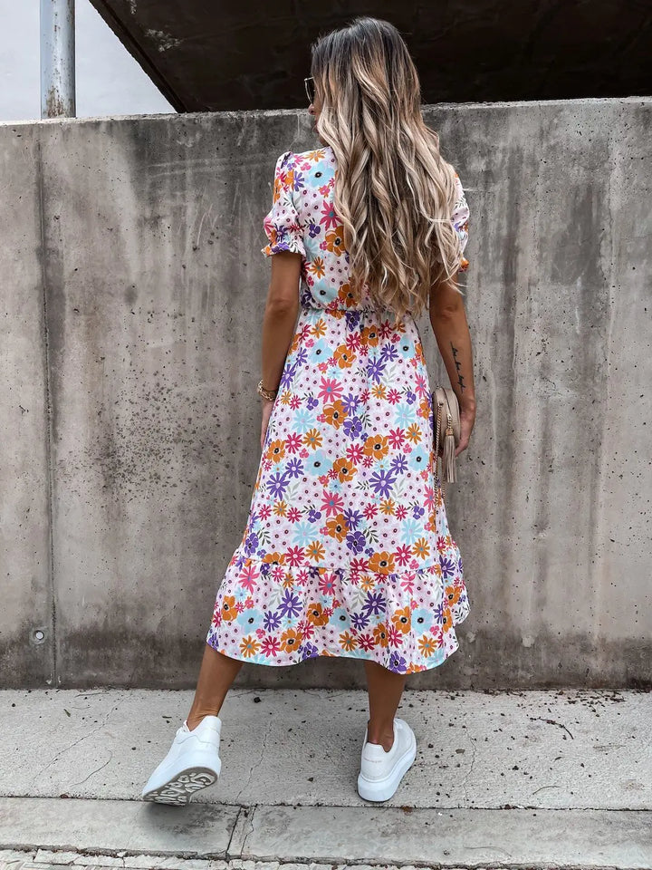Naila - Elegantes Blumenmuster Kleid