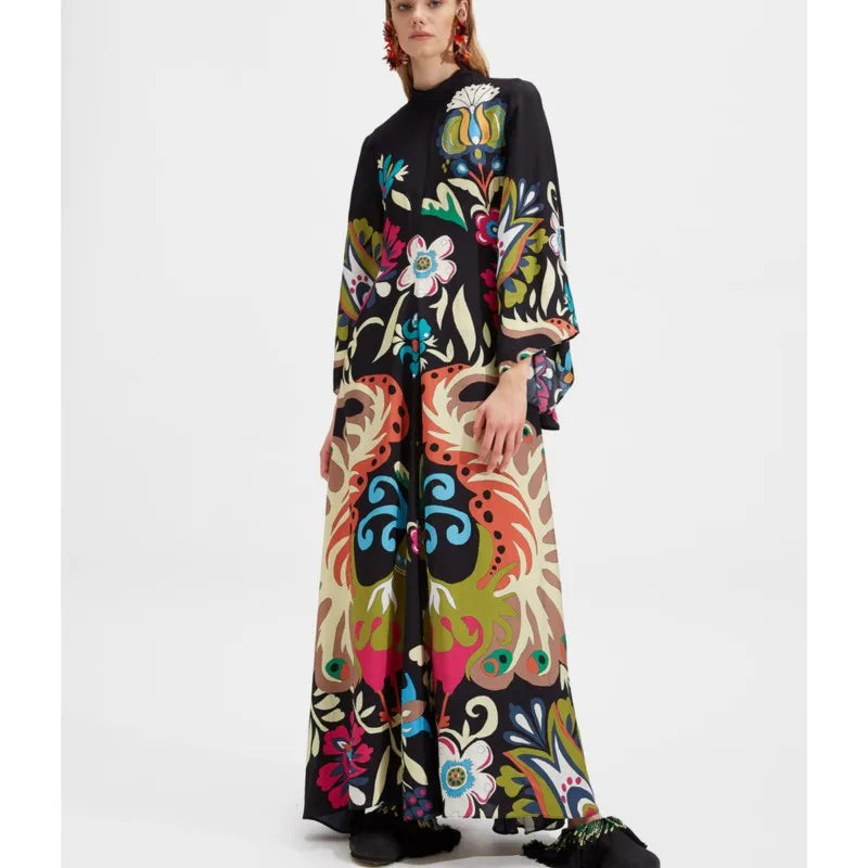 Sculpted Elegance Floral Maxi Dress