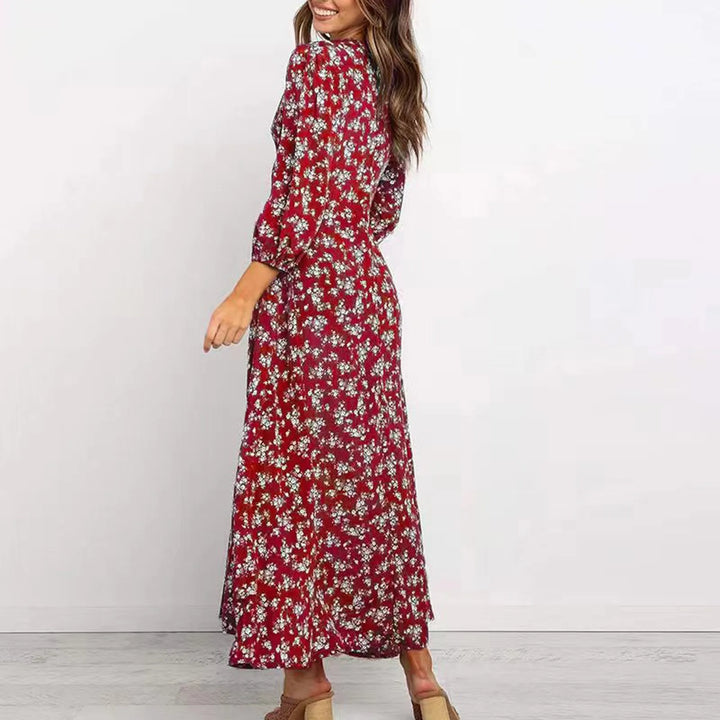Marina™ | Geblümtes Midi-Kleid mit Knopfleiste