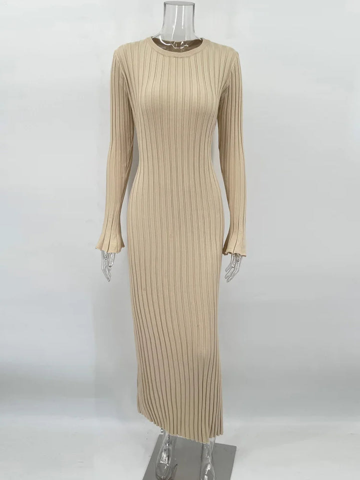 Luna | Strick Maxikleid mit Schnürung