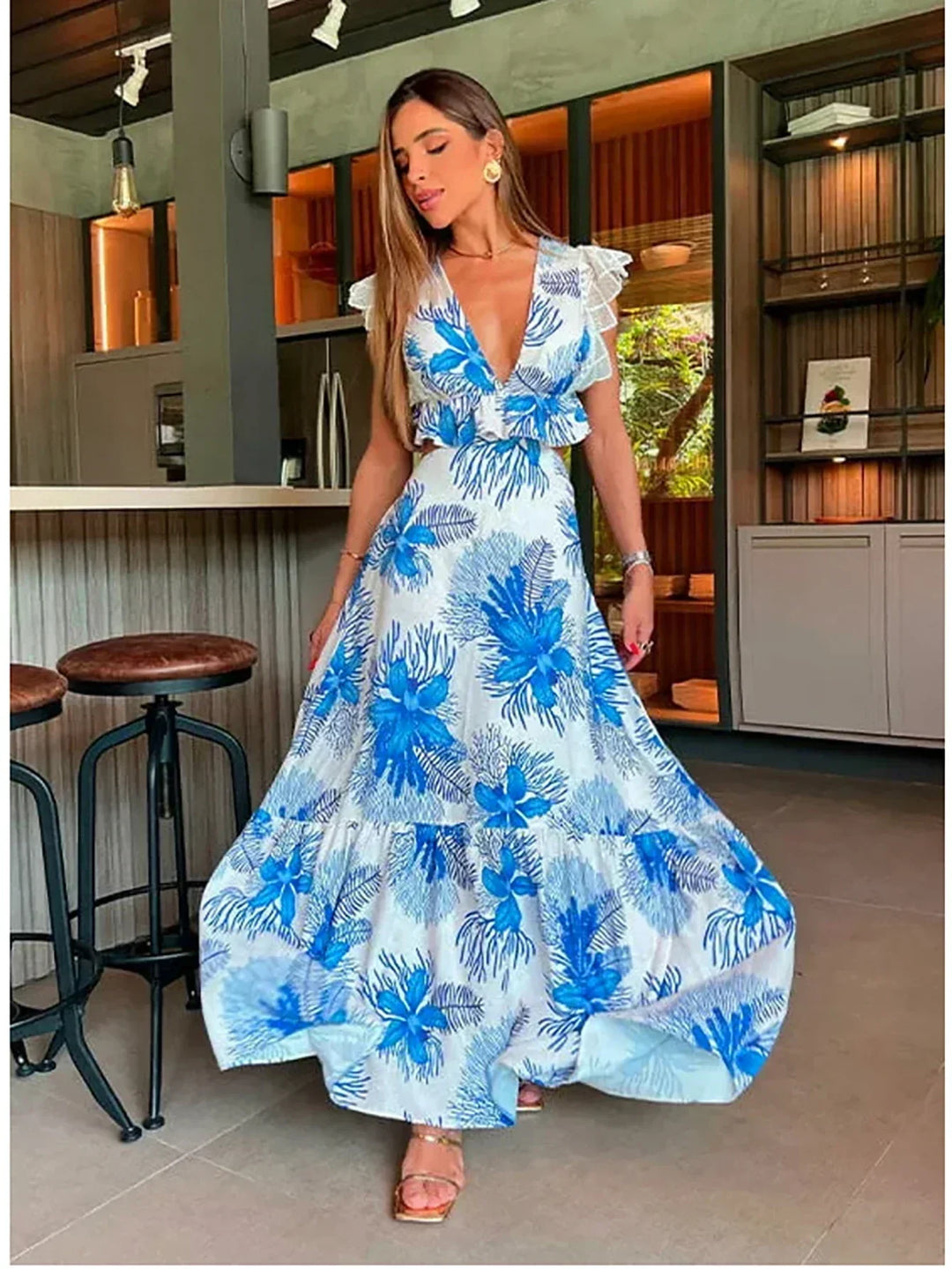 Margie – Trendiges ärmelloses Spitzen-Maxikleid