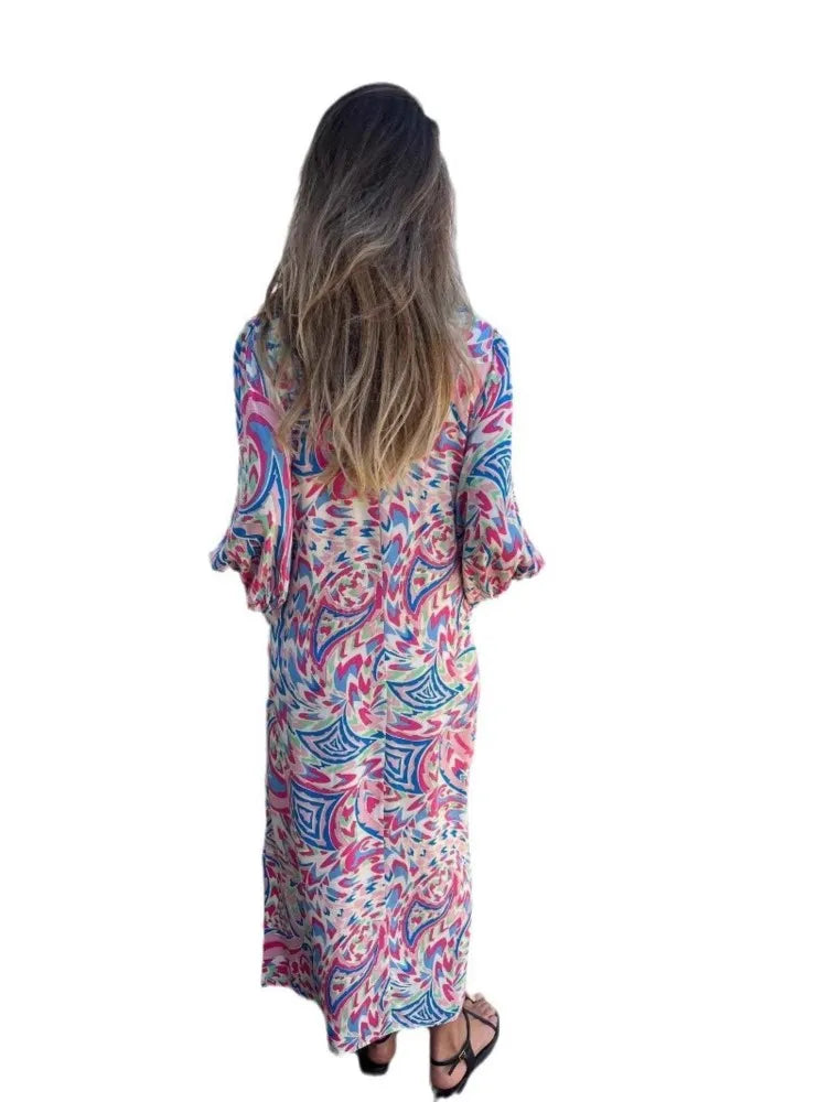 Solstice Bloom™ Boho Maxikleid mit Taschen