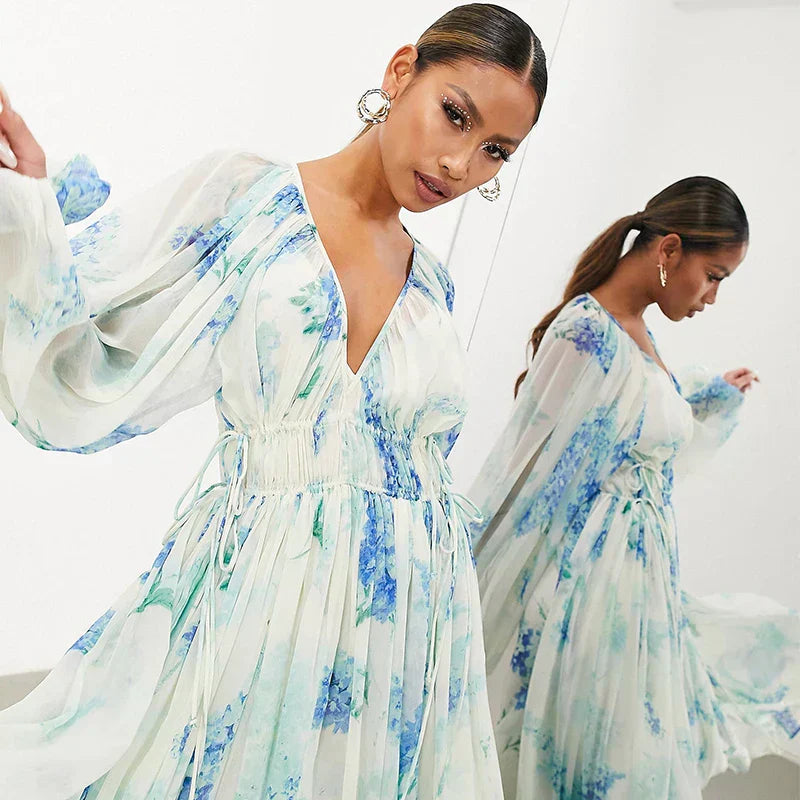 Melaya – Maxikleid in Blau Ocean