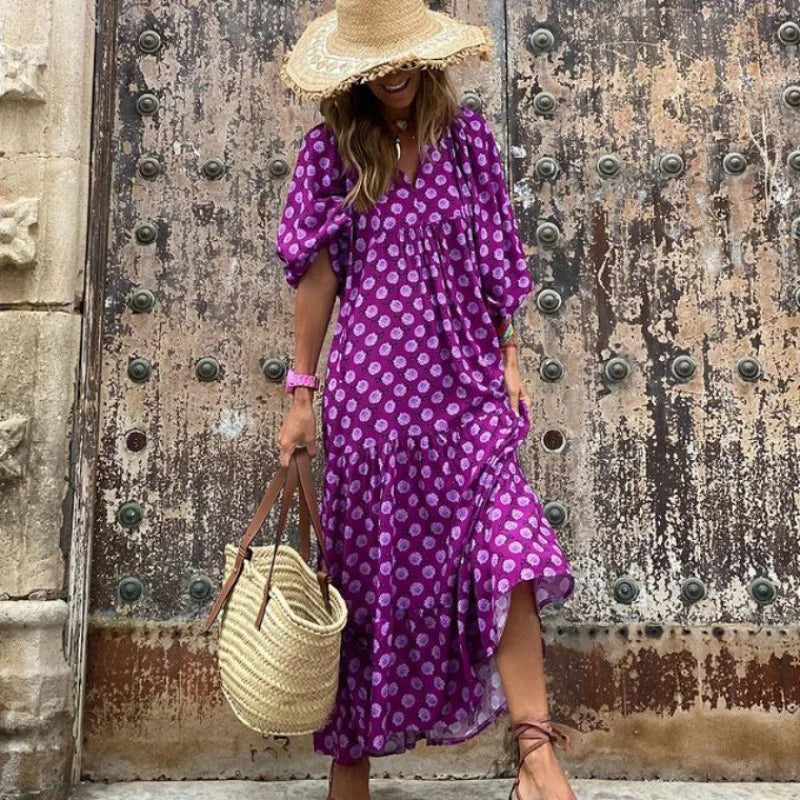 Elysia | Boho-Maxikleid mit Blumenmuster