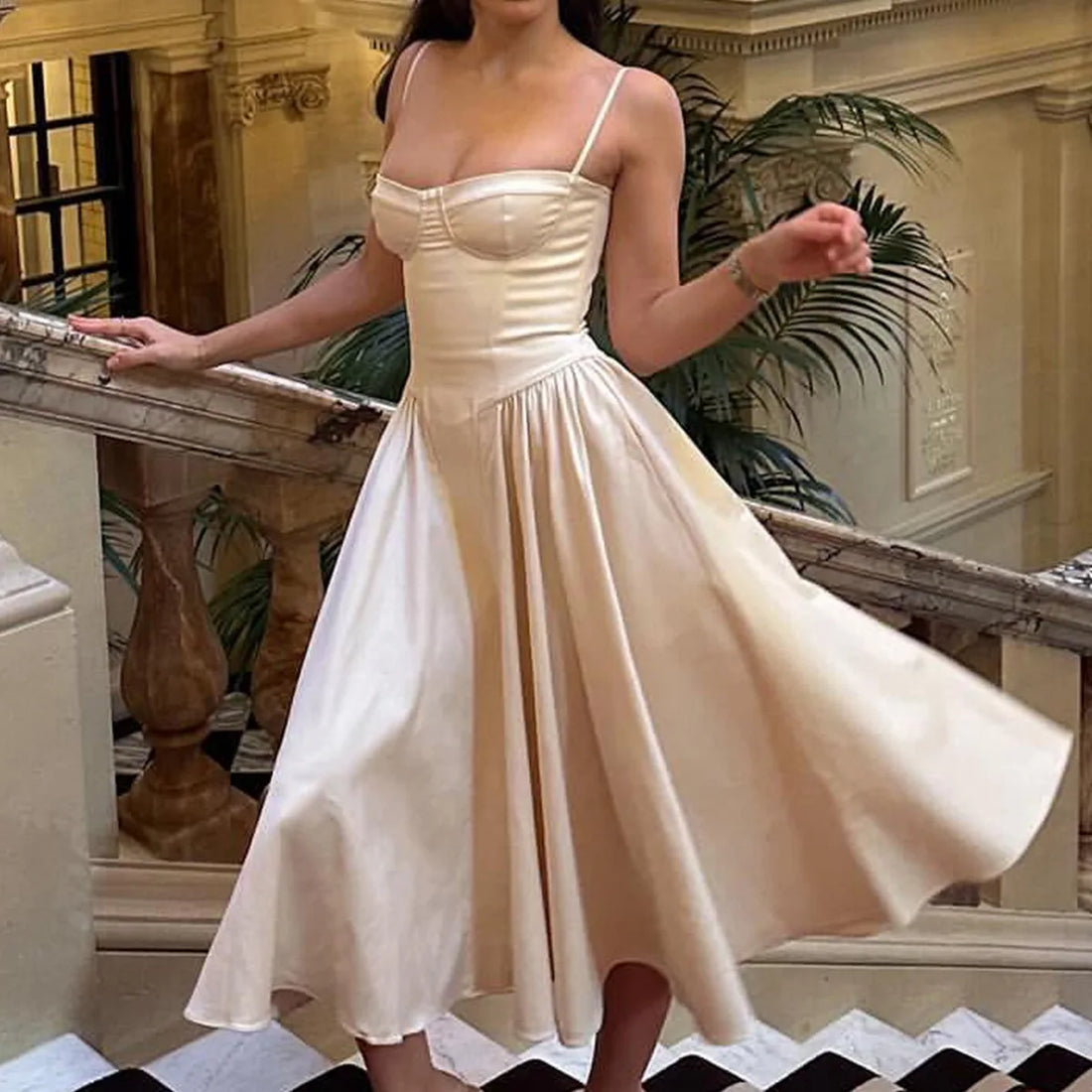 Freya | Cottagecore Corsagen-Midikleid