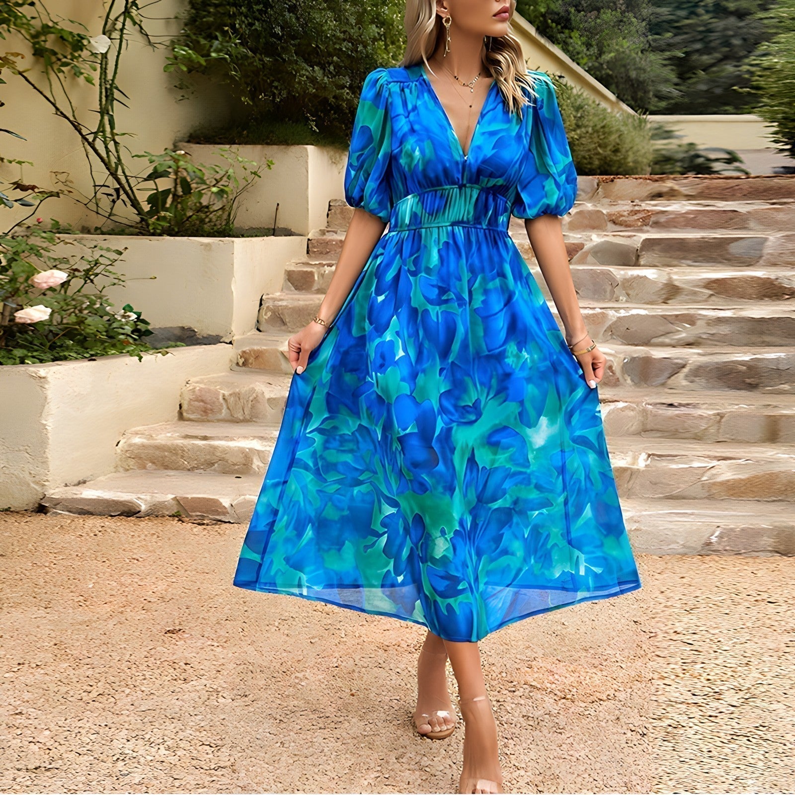 Sorina™ | Kleid mit Gartenmuster