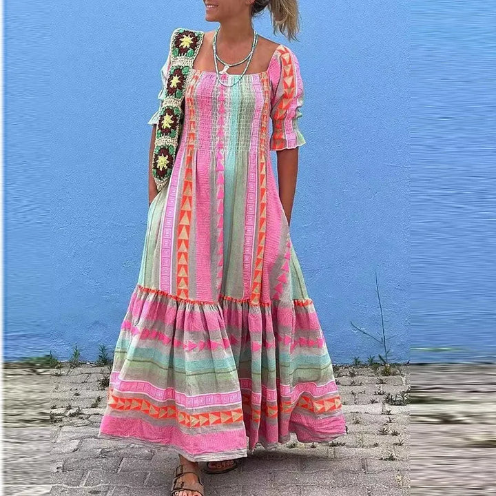Zinnia | Herbstliches Vintage Empire Print Kleid