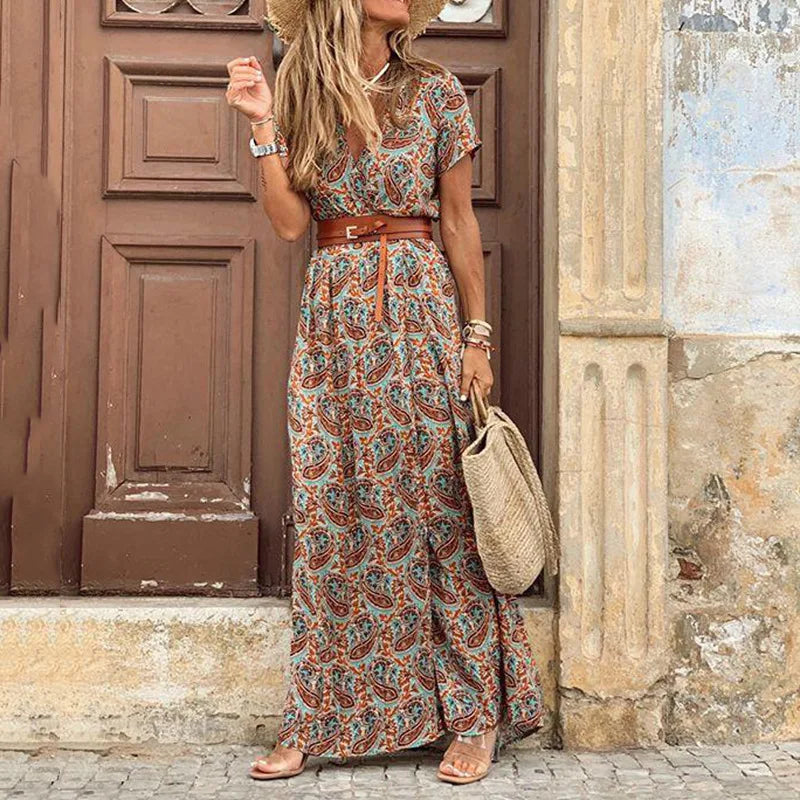 Vivienne | Geblümtes Plissiertes Midikleid