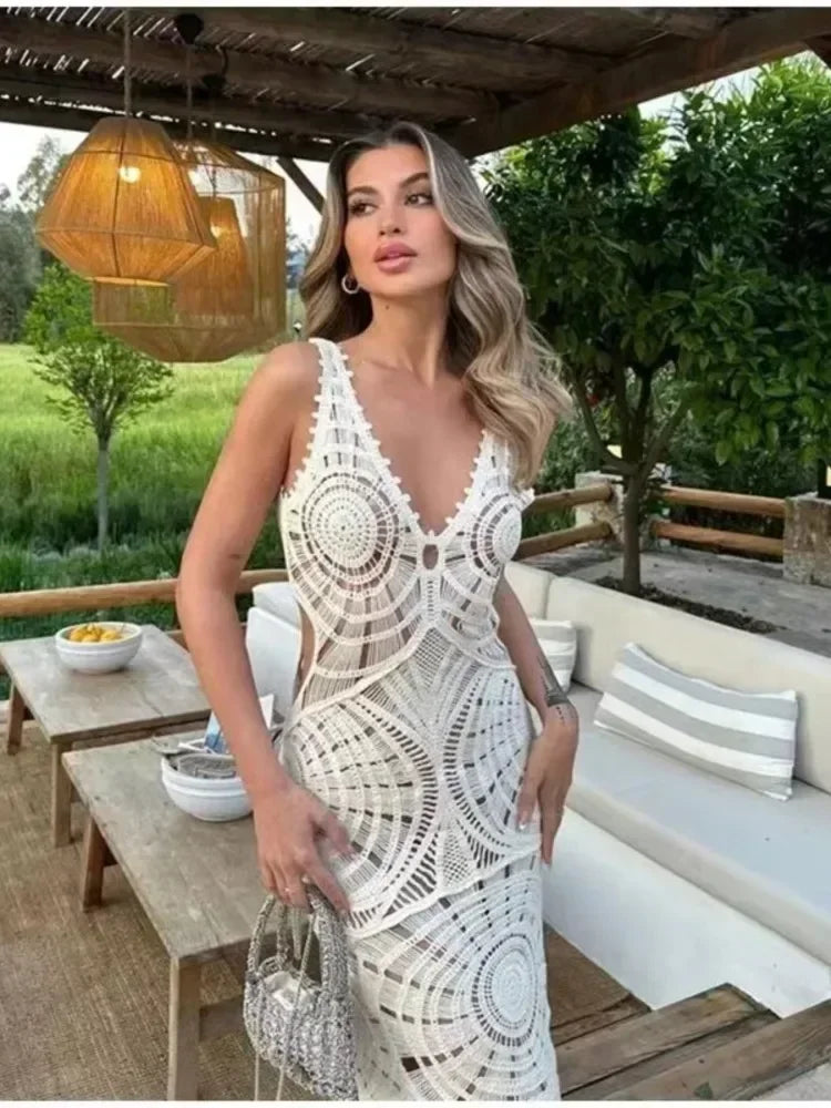 Liselotte™ | Langes Kleid mit V-Ausschnitt