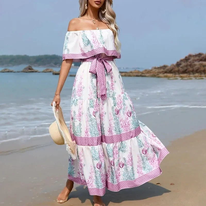 Amara | Schulterfreies Maxikleid