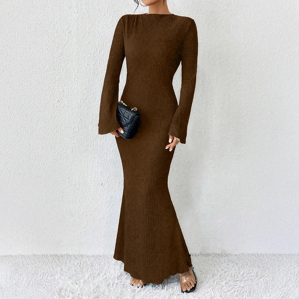 Celeste | Maxikleid mit langen Ärmeln und Off-Shoulder Design