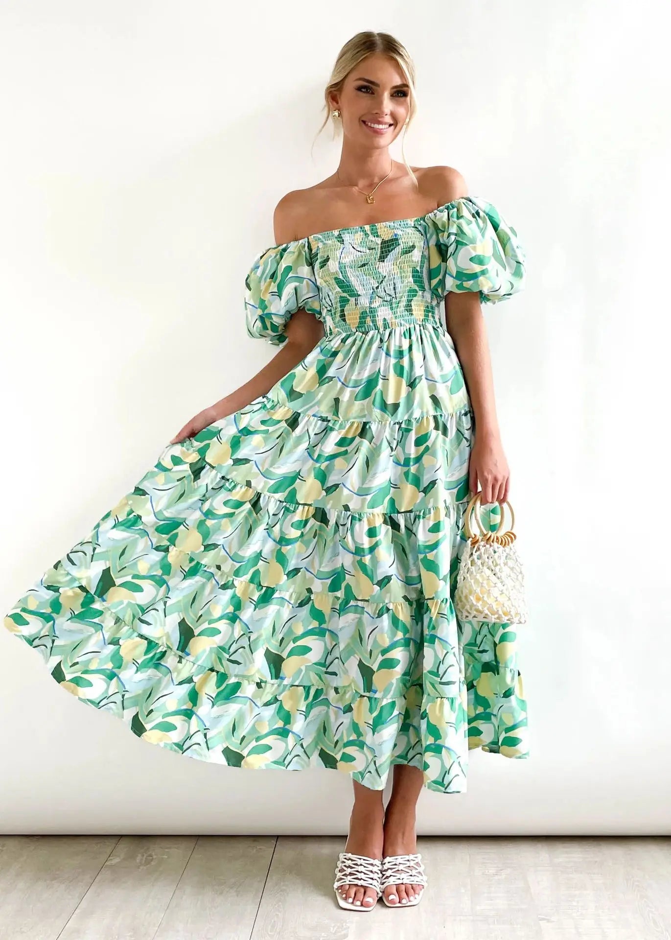 Celeste Off-Shoulder Maxikleid