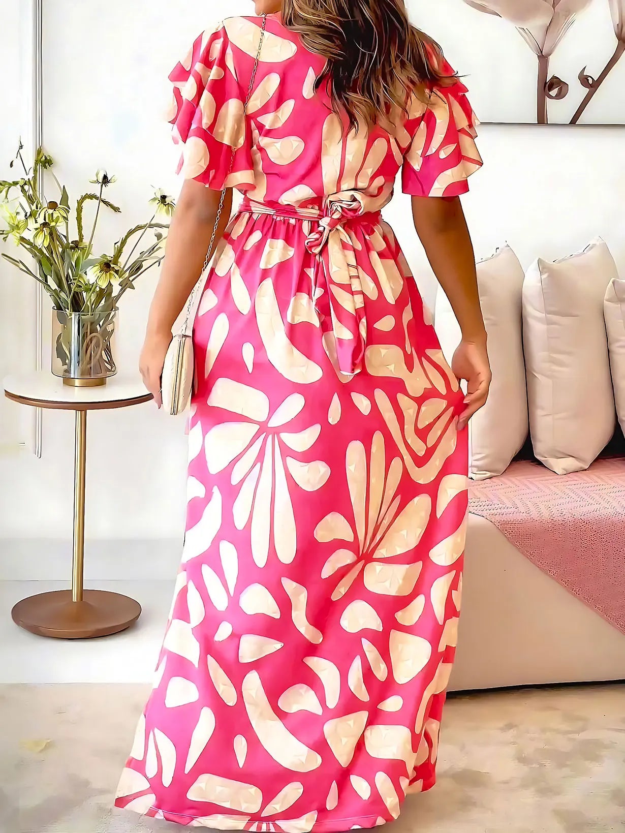 Celestia™ Vintage Rüschen Maxikleid