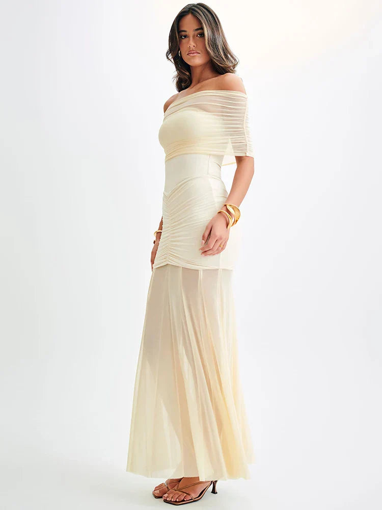 Celeste | Elegantes Maxikleid mit Drapierungen
