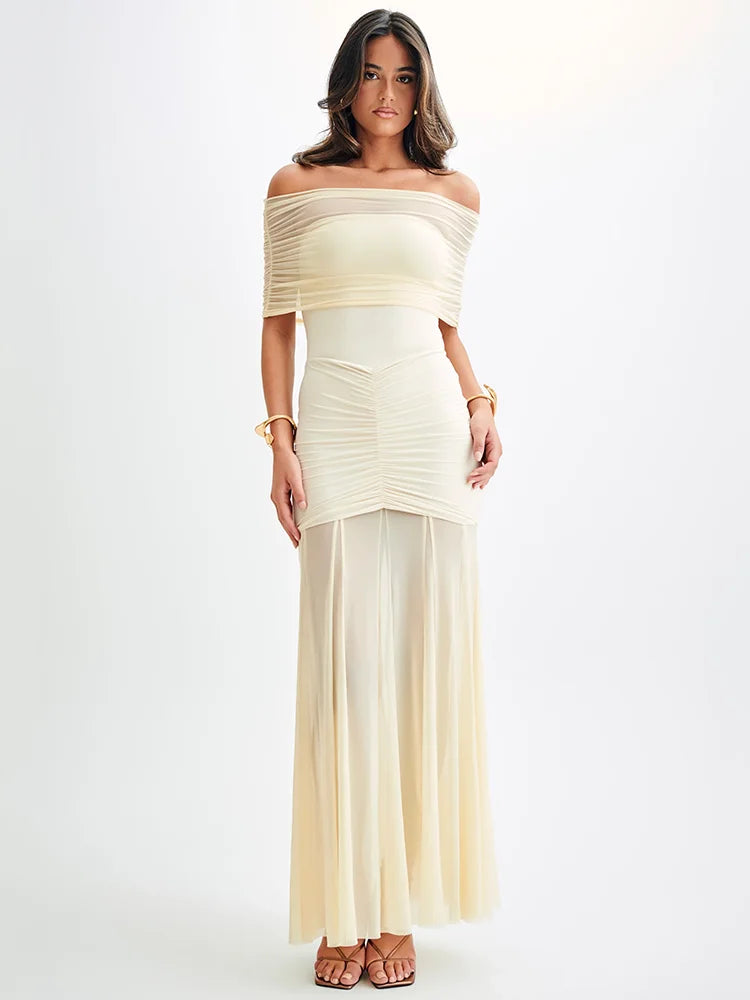 Celeste | Elegantes Maxikleid mit Drapierungen