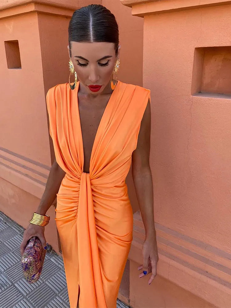 SERENA | Midikleid mit Cut-Out-Details
