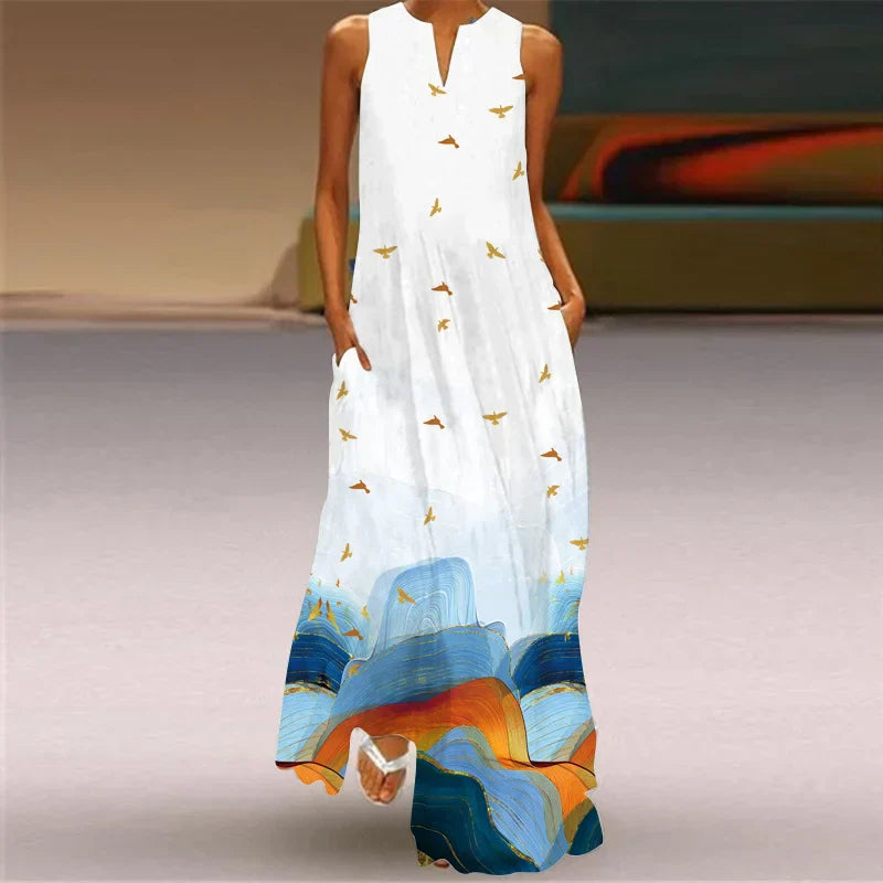 Aurelia™ A-Linien-Kleid mit Schmetterlingsblütenmuster