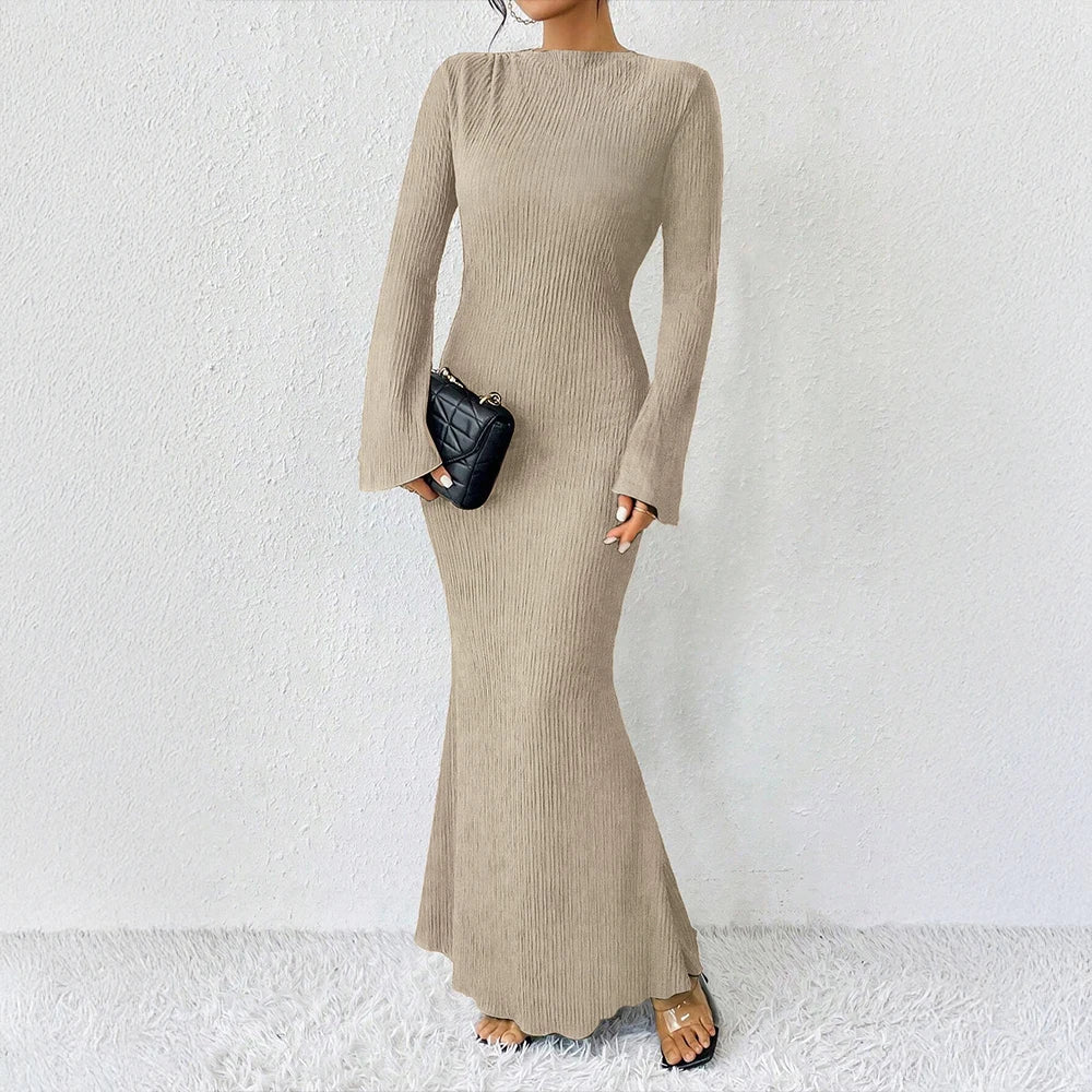 Celeste | Maxikleid mit langen Ärmeln und Off-Shoulder Design