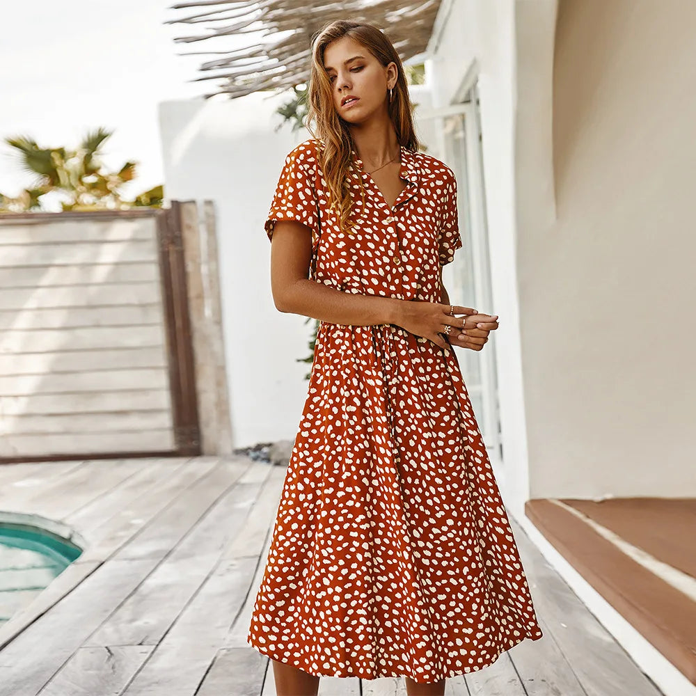 Florienne™ Vintage-Hemdkleid mit Taillengürtel