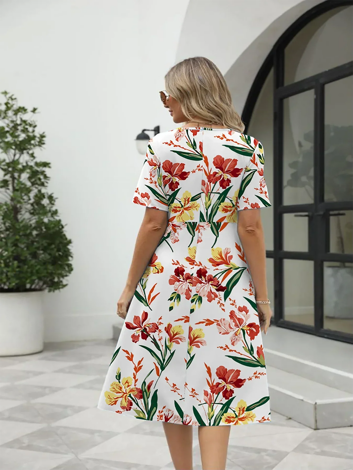 Nuvella™ Bedrucktes Sommerkleid mit Reißverschluss