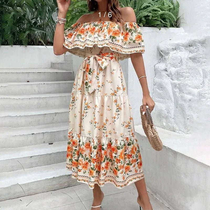 Amara Schulterfreies Maxikleid