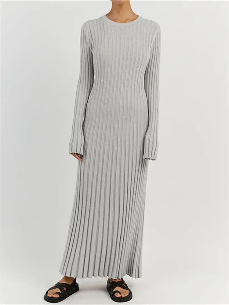Luna | Strick Maxikleid mit Schnürung