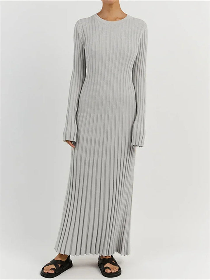 Luna | Strick Maxikleid mit Schnürung