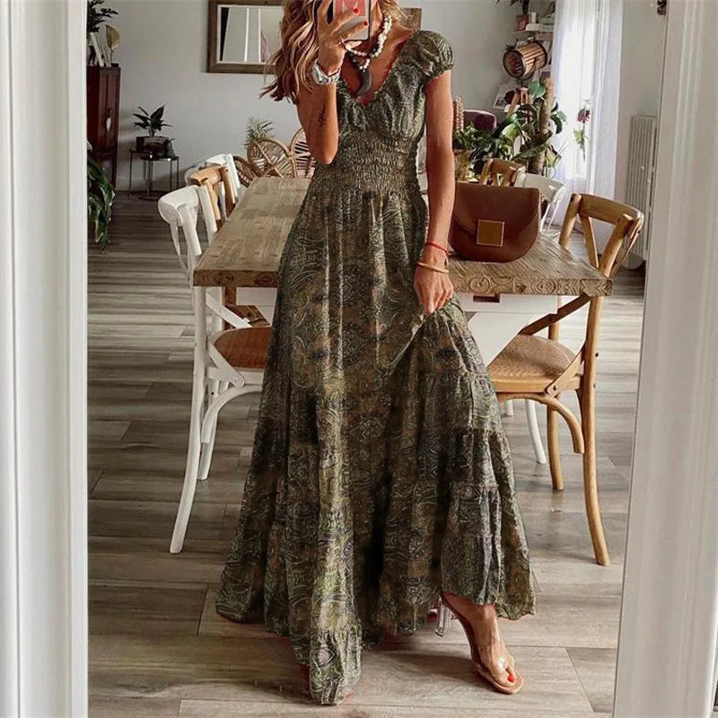 Florence Boho Smocked Maxi Dress