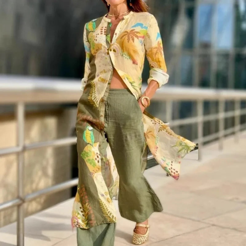 Miriska Linen Two-Piece Set