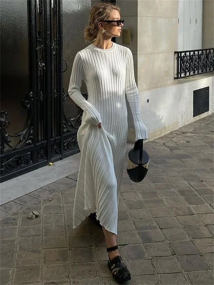 Luna | Strick Maxikleid mit Schnürung