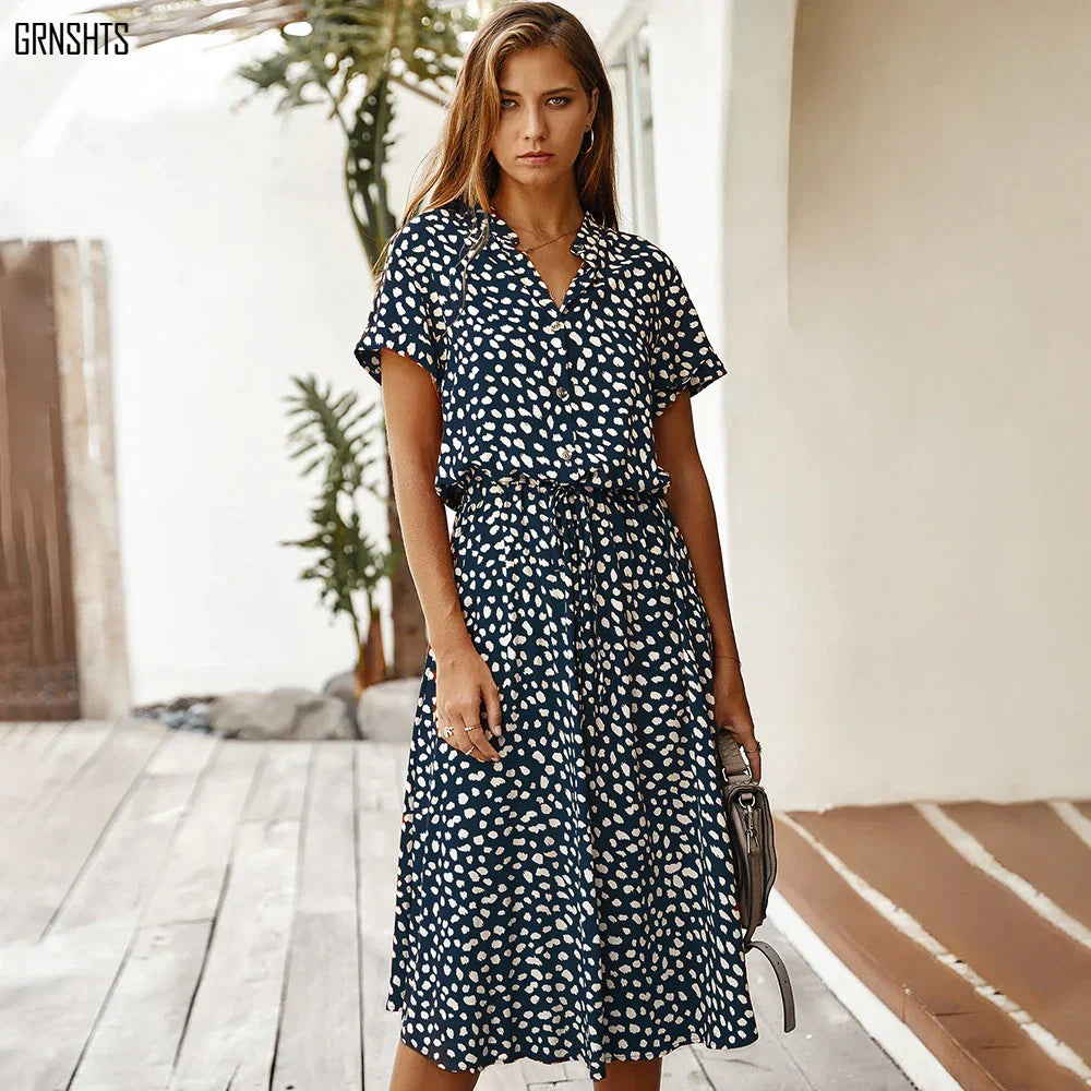 Florienne™ Vintage-Hemdkleid mit Taillengürtel