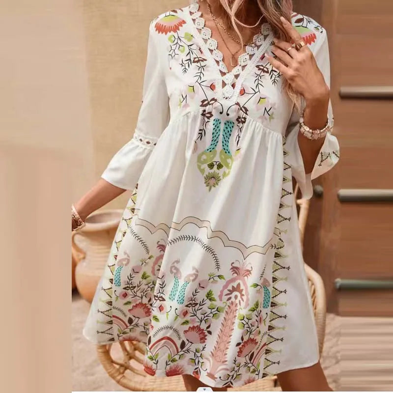 Aurora | A-Linien-Strandkleid mit V-Ausschnitt