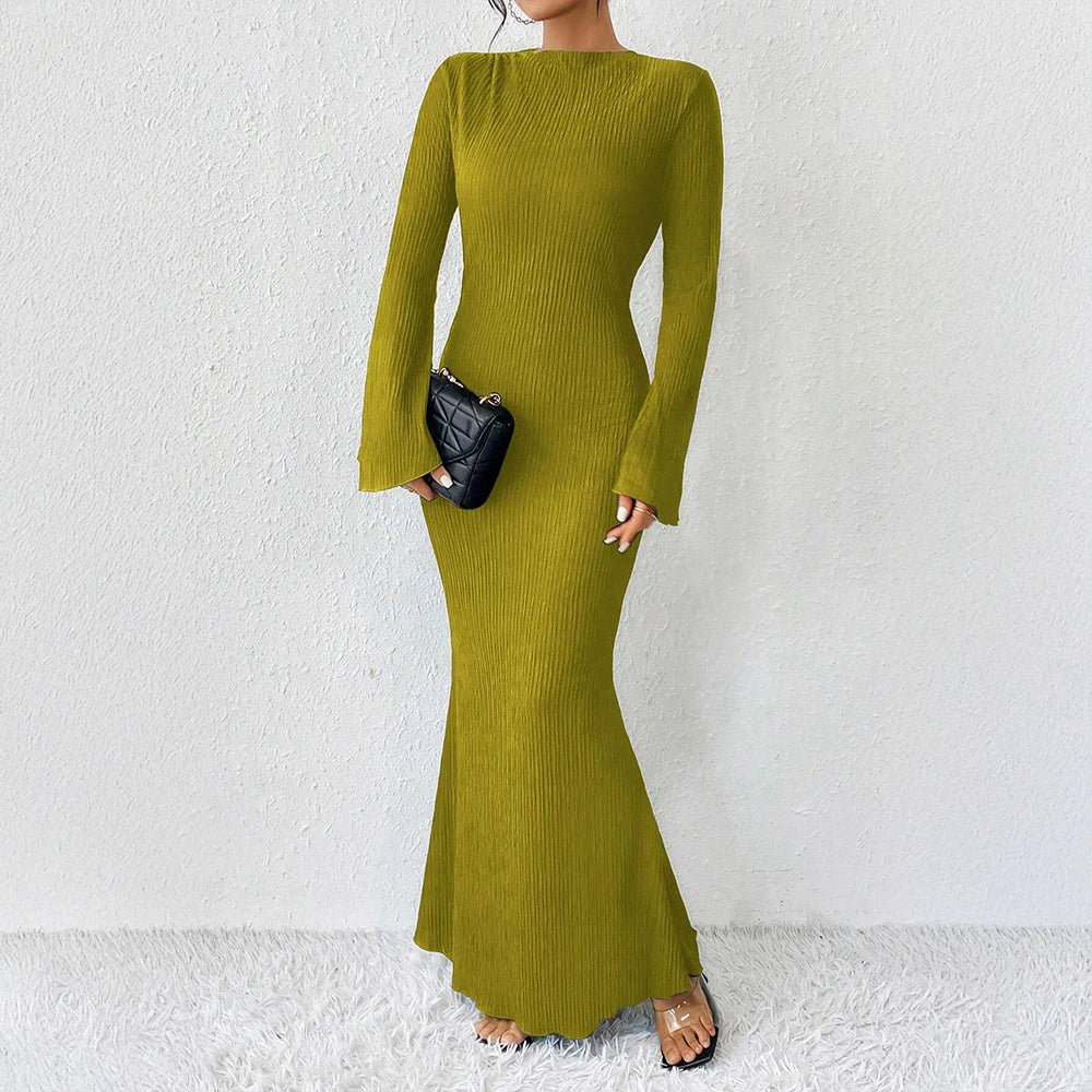 Celeste | Maxikleid mit langen Ärmeln und Off-Shoulder Design