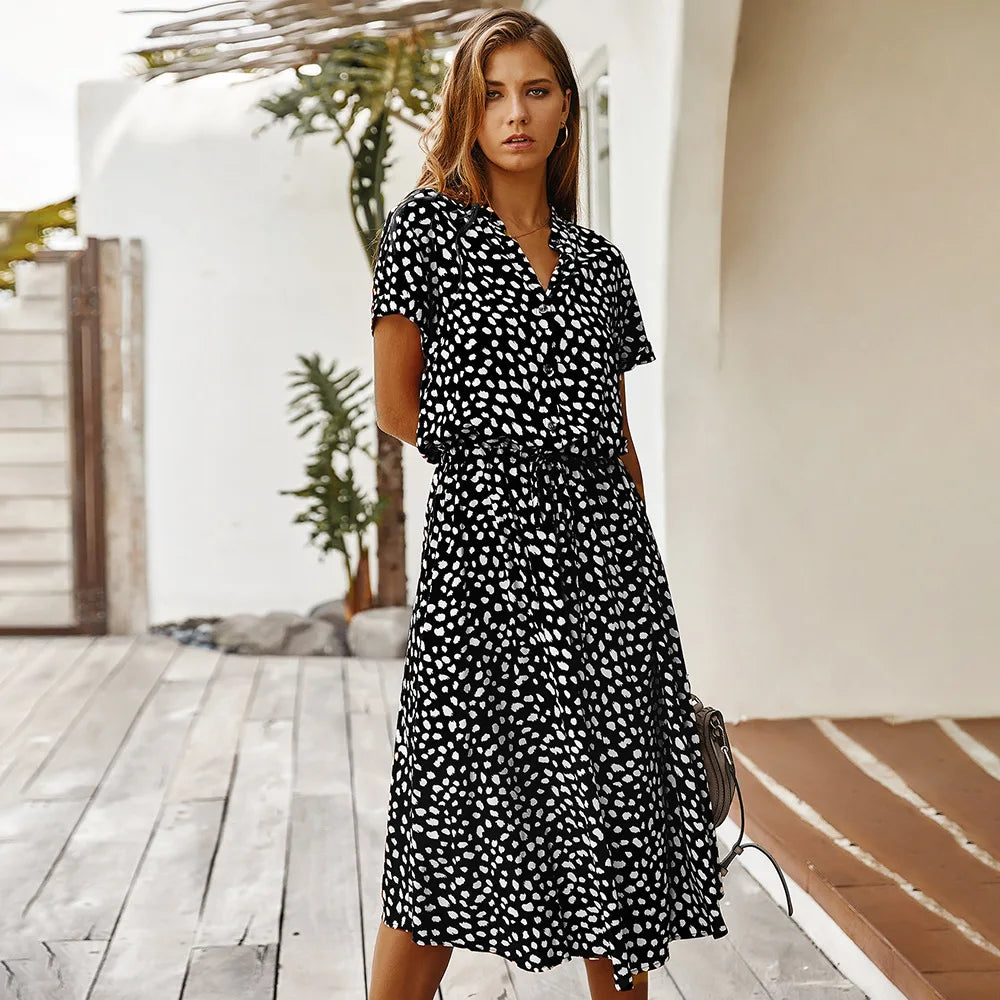 Florienne™ Vintage-Hemdkleid mit Taillengürtel