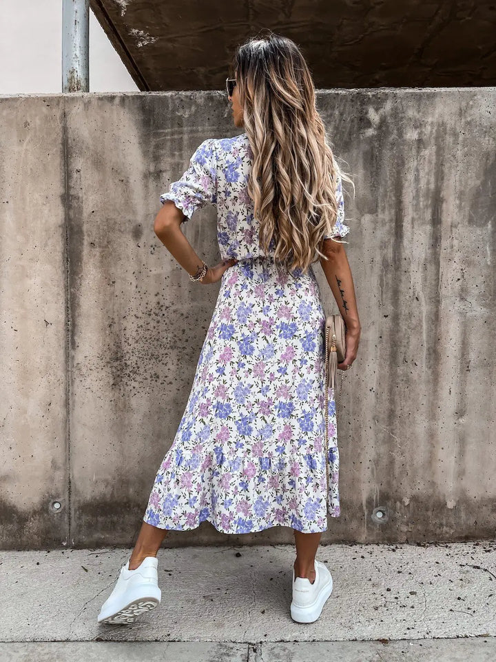 Naila - Elegantes Blumenmuster Kleid