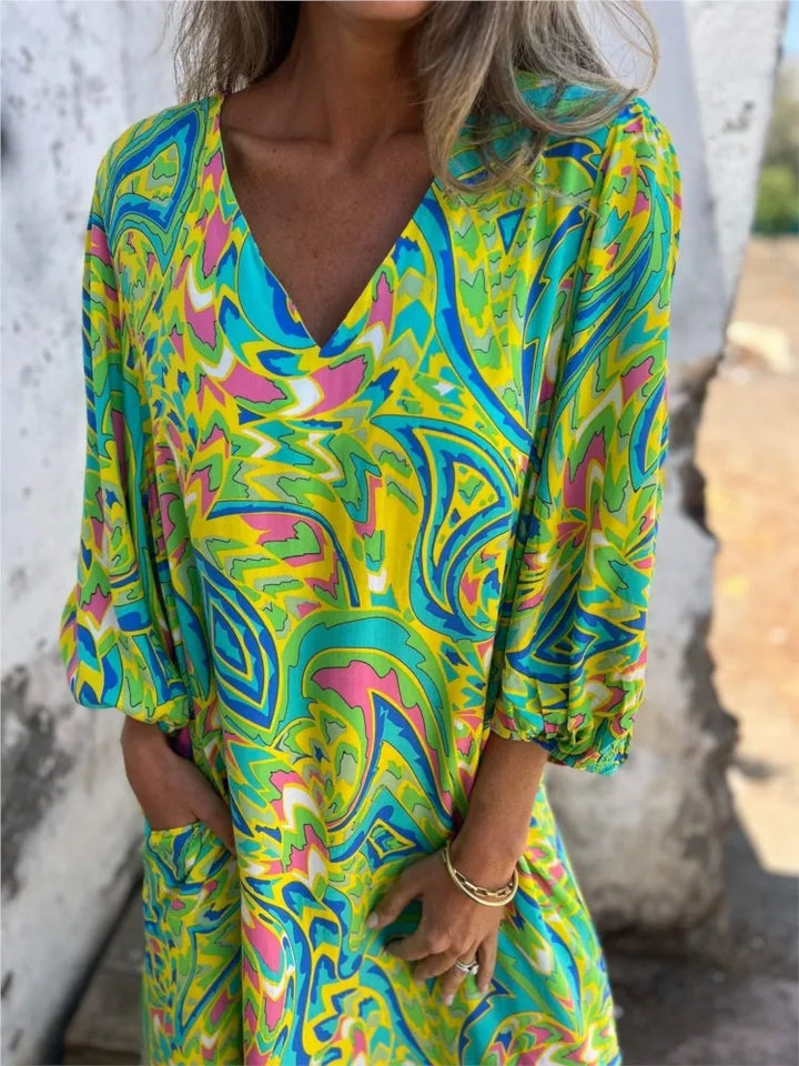 Sienna | Maxikleid im Boho-Stil mit Leopardenmuster