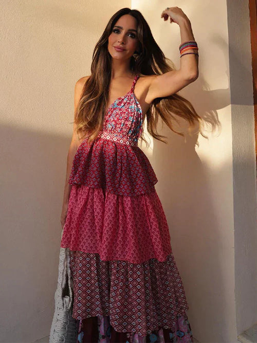 Mona – Klassisches Maxikleid mit Blumenmuster