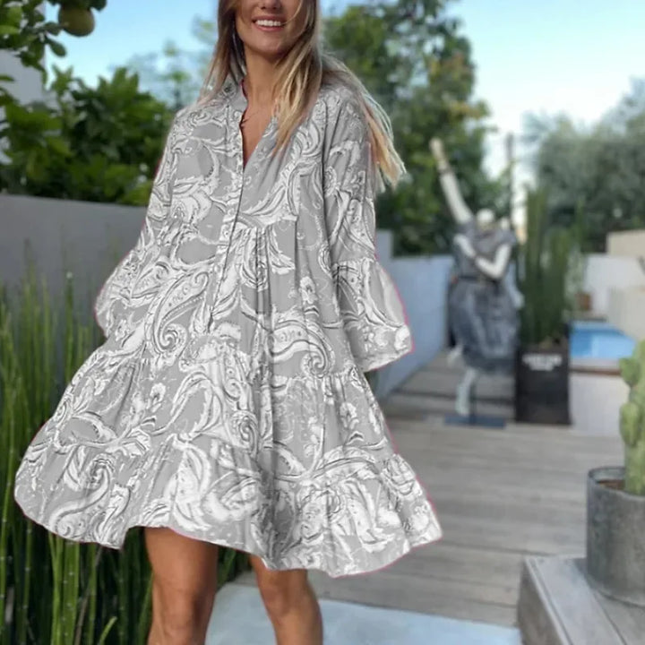 Everlen™ Boho-Blumen-Midikleid
