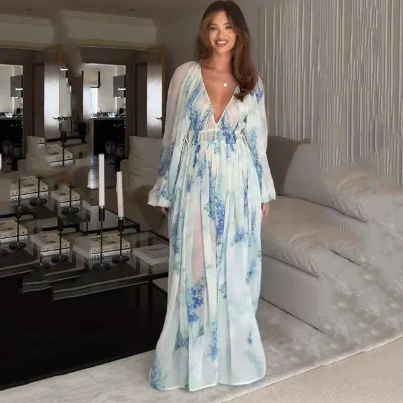 Melaya – Maxikleid in Blau Ocean