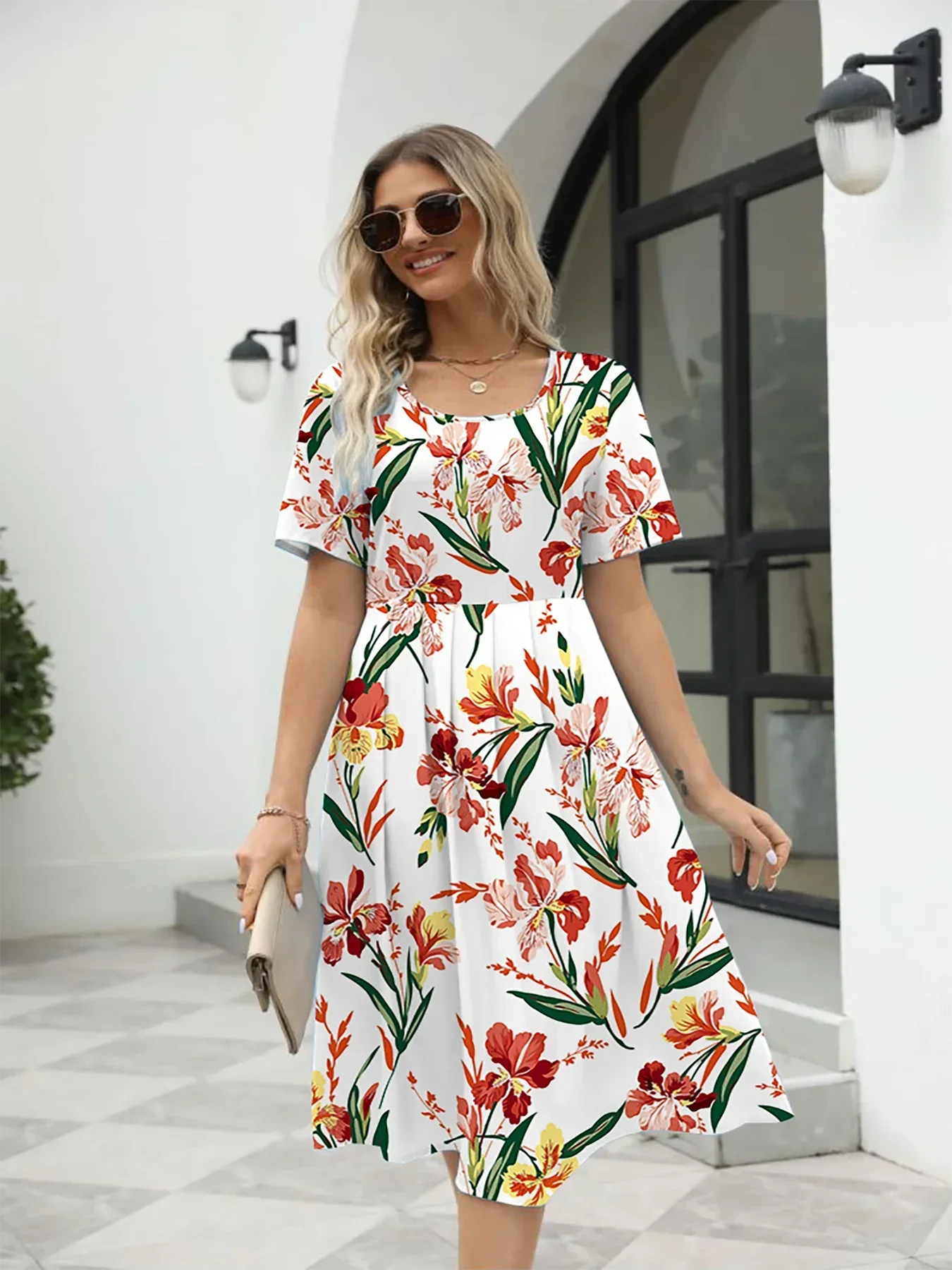 Nuvella™ Bedrucktes Sommerkleid mit Reißverschluss