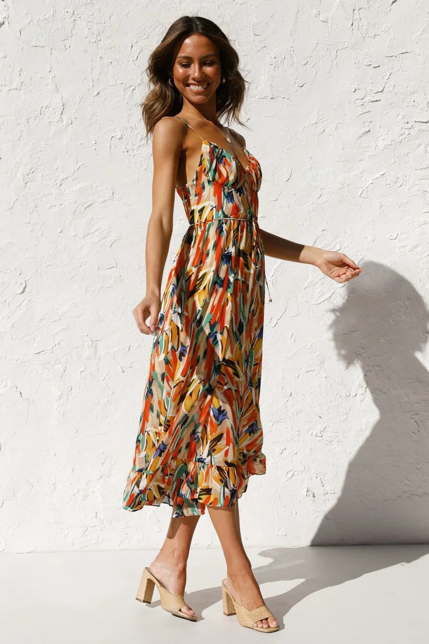 Sophia | Farbenfrohes Midikleid