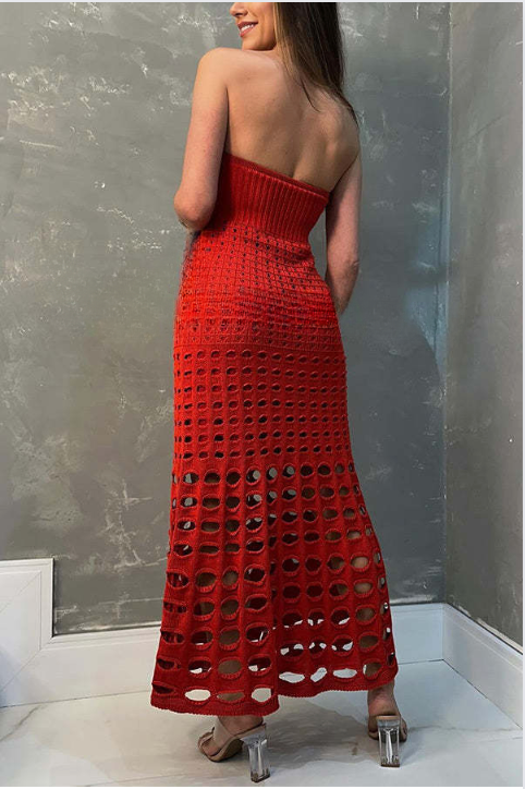Zuri – Schulterfreies Maxikleid